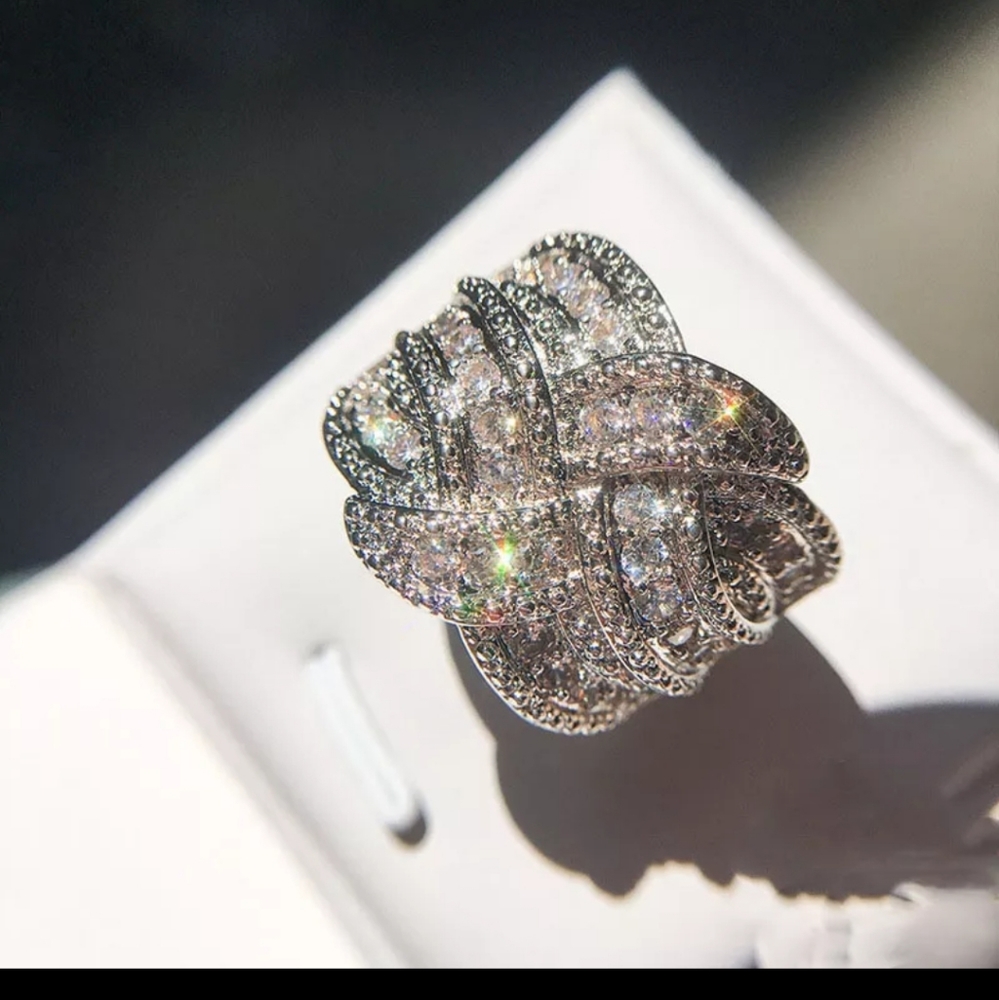 Clear Out Closet Simulated Diamond 925 sterling silver ring - Picture 3 of 7